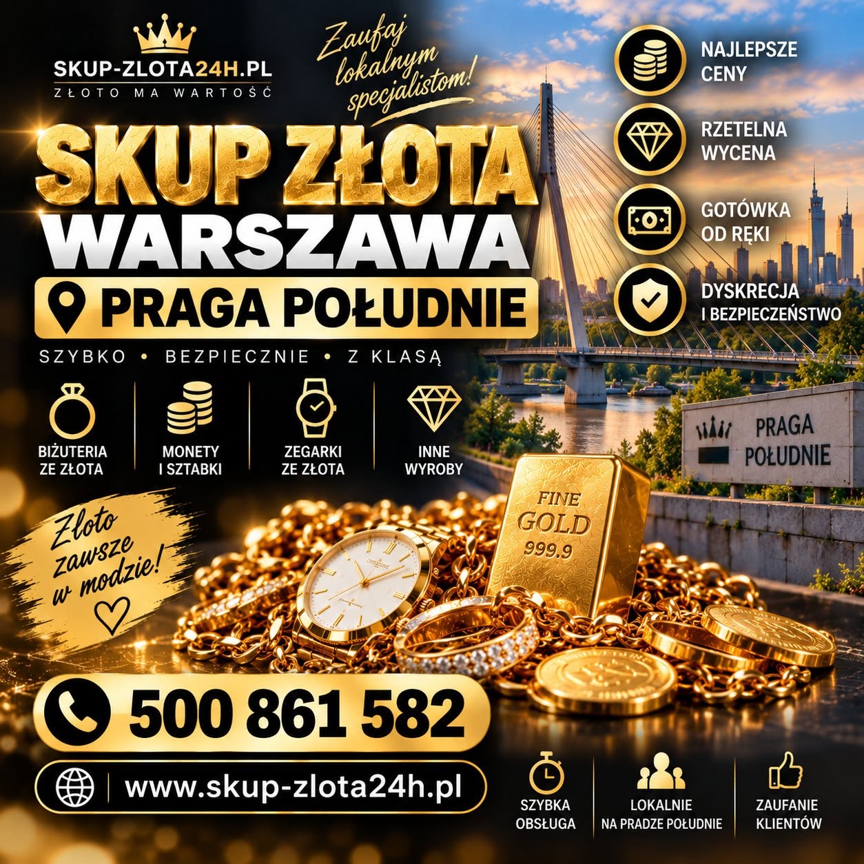 Skup złota Warszawa Praga Południe