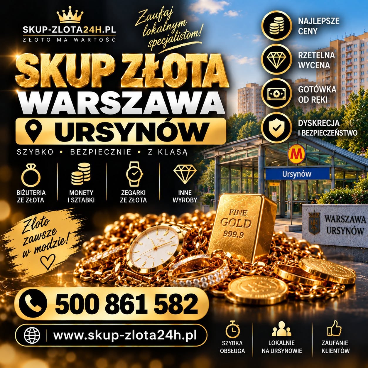 Skup złota Warszawa Ursynów