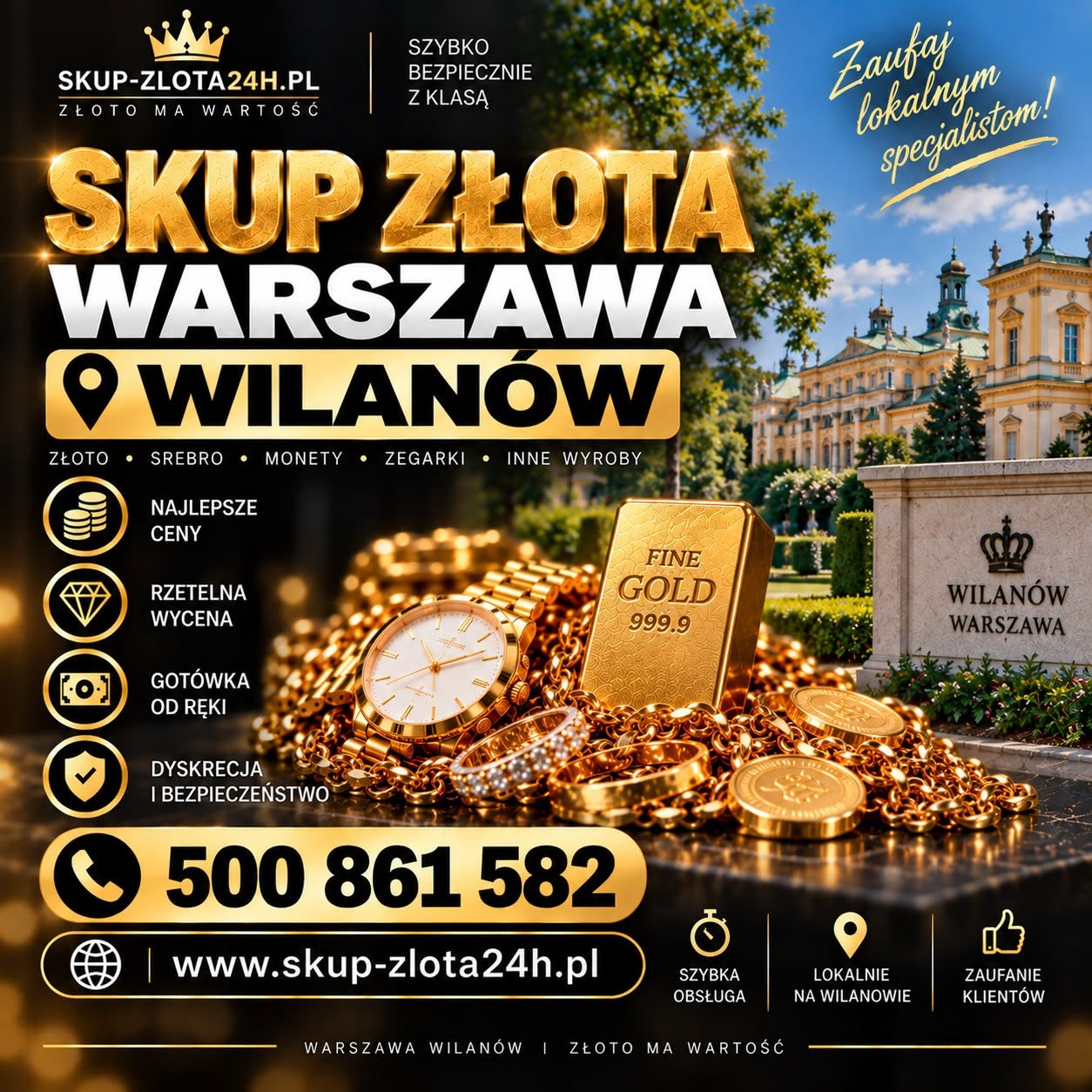 Skup złota Warszawa Wilanów